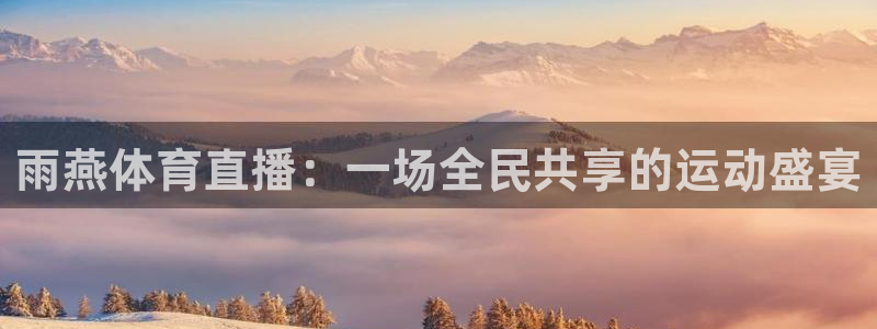 众汇赢：雨燕体育直播：一场全民共享的运动盛宴