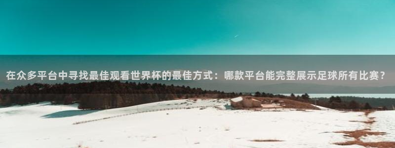 汇赢天下：在众多平台中寻找最佳观看世界杯的最佳方式：哪款平台能完整展示足球所有比赛？